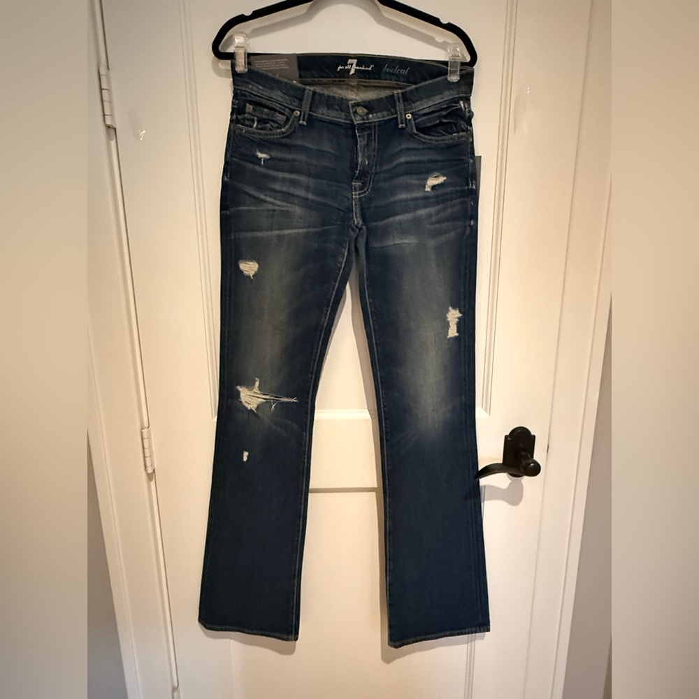 NWT 7 For All Mankind Dark Blue Boot Cut Jeans - Picture 4 of 9
